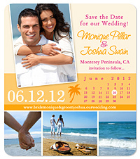 Beach Shells Square Save the Date Magnet