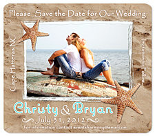 Beach Shells Square Save the Date Magnet