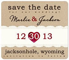 "Paper Heart" Save the Date Magnet