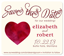 "Scripted Heart" Save the Date Magnet