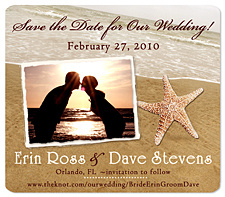 Beach Shells Square Save the Date Magnet