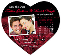 "Bed of Roses Calendar Heart" Save the Date Magnet